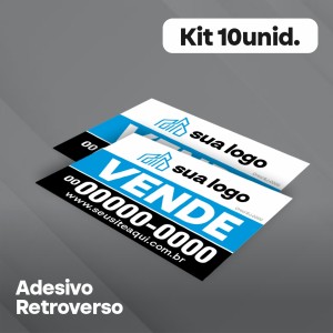 ADESIVO RETROVERSO VENDE OU ALUGA - KIT COM 10UNID      