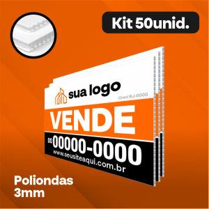 PLACA POLIONDAS VENDE OU ALUGA - KIT COM 50UNID      