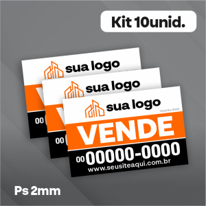 PLACA PS VENDE OU ALUGA - KIT COM 10UNID      