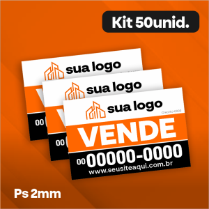 PLACA PS VENDE OU ALUGA - KIT COM 50UNID      